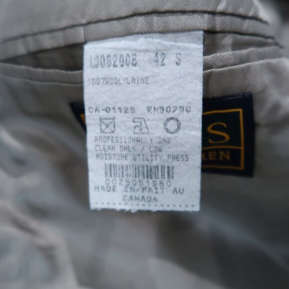 Chaps Ralph Lauren Blazer Mens 42S Gray Plaid 100% Wool Sports Coat Business - Picture 5 of 16